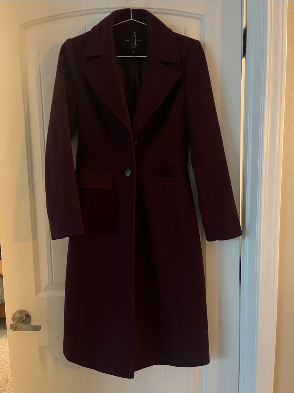 Dorothy Perkins Tailored Wool-Blend Coat in Plum